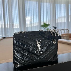 Yves Saint Laurent Black Patent Leather LouLou bag